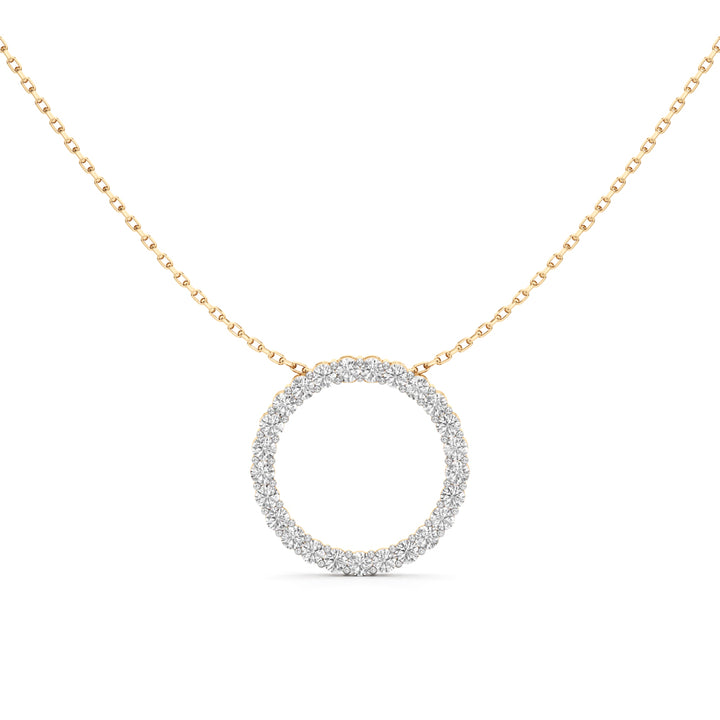 Joviana 1Ct Open Circle Round Cut Casual Pendant