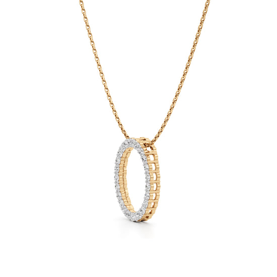 Joviana 1Ct Open Circle Round Cut Casual Pendant