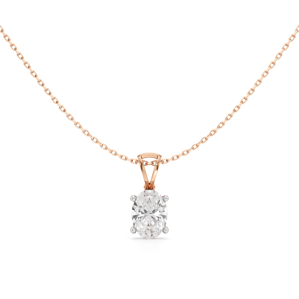 2Ct Oval Shape Solitaire Pendants