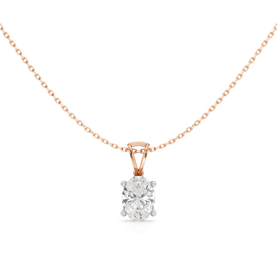 2Ct Oval Shape Solitaire Pendants