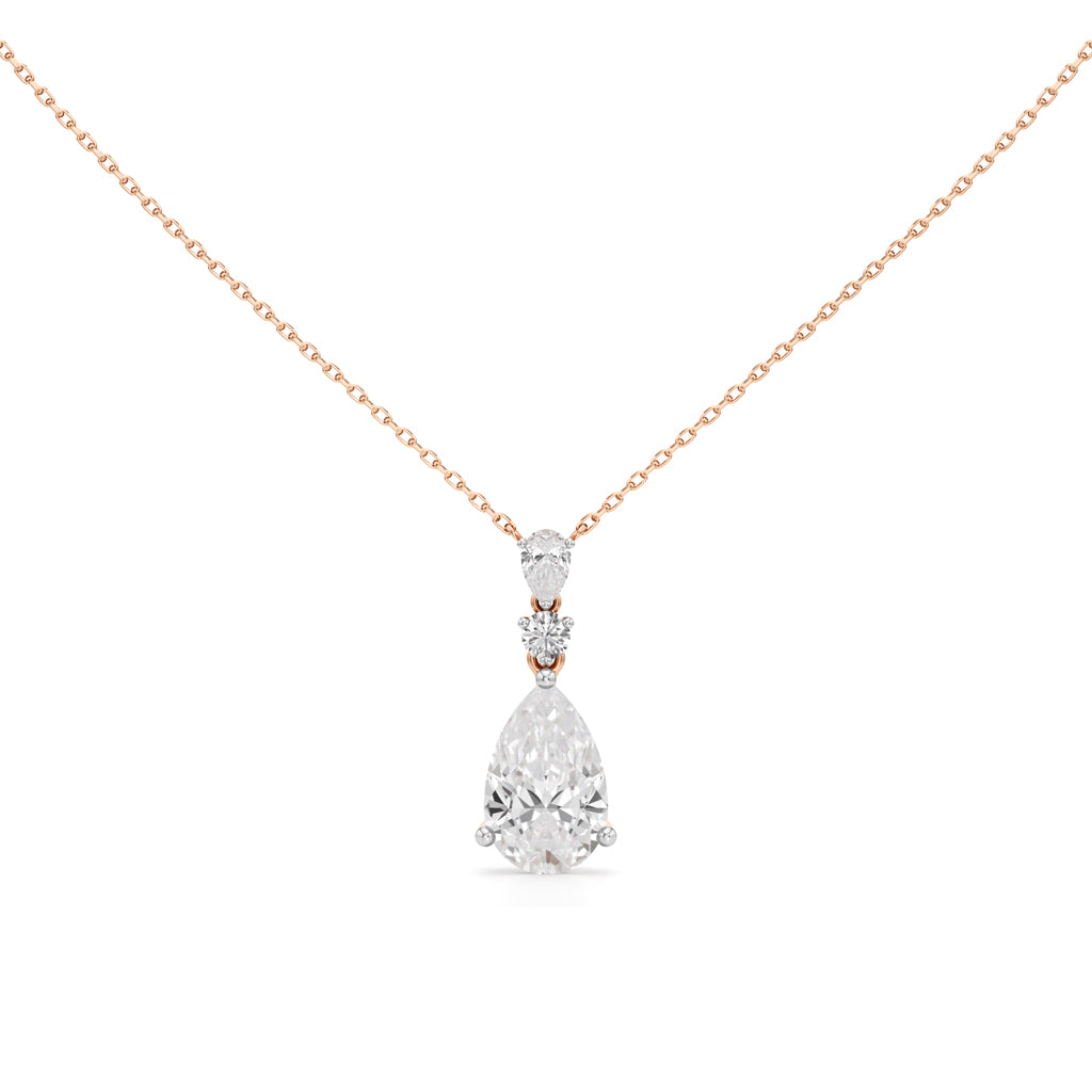 Hera 3.75Ct Three Prong Pear Cut Fancy Pendant