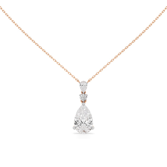 Hera 3.75Ct Three Prong Pear Cut Fancy Pendant