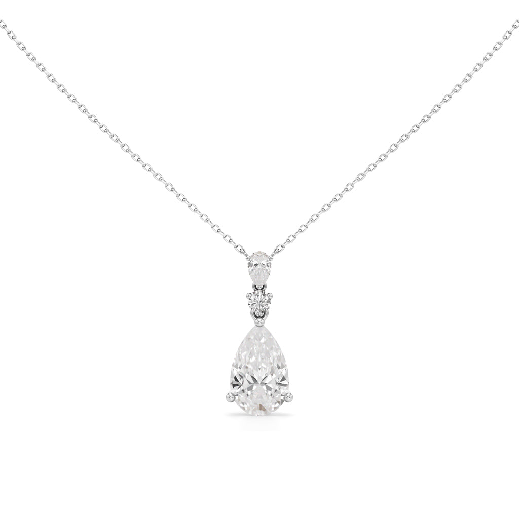 Hera 3.75Ct Three Prong Pear Cut Fancy Pendant