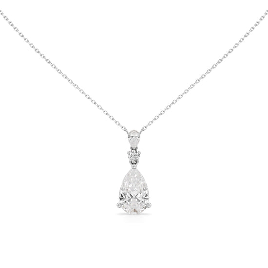 Hera 3.75Ct Three Prong Pear Cut Fancy Pendant