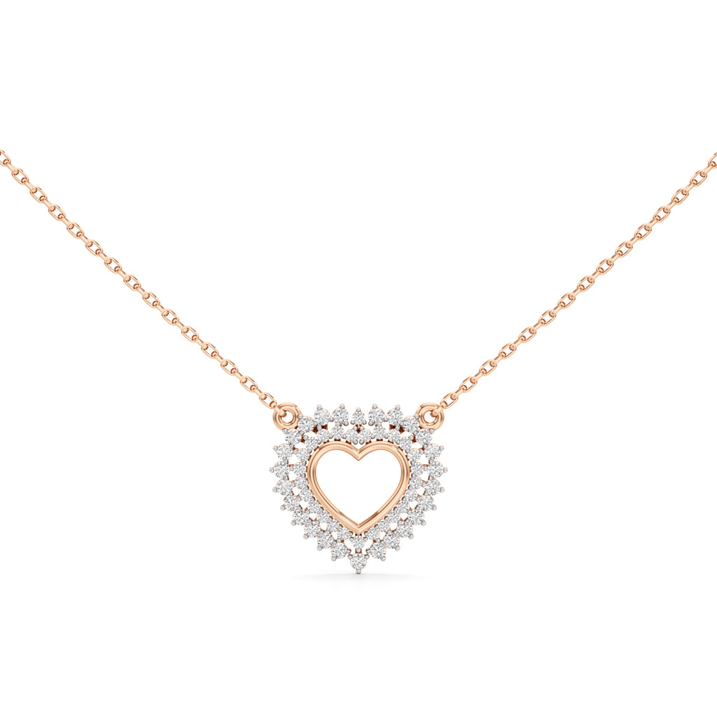 Daphne Open Heart Round Cut Fancy Pendant