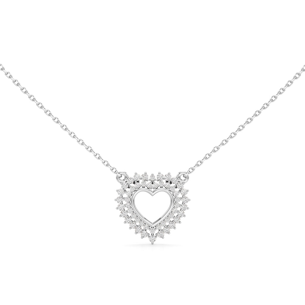 Daphne Open Heart Round Cut Fancy Pendant