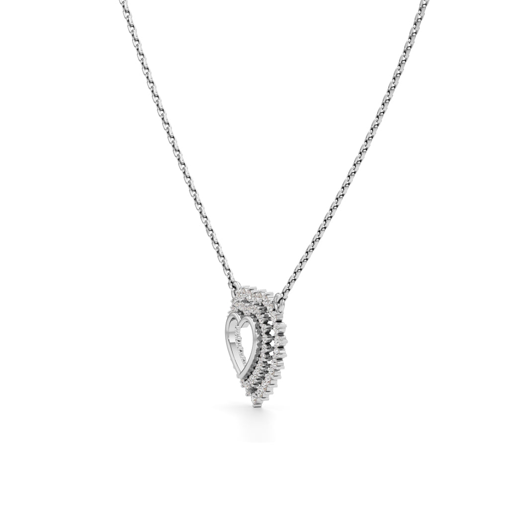 Daphne Open Heart Round Cut Fancy Pendant