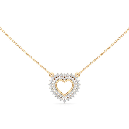 Daphne Open Heart Round Cut Fancy Pendant