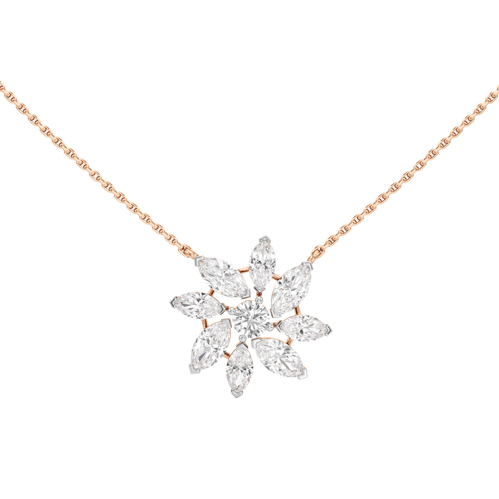 Orchid 2.75Ct Floral Round Cut Fancy Pendant