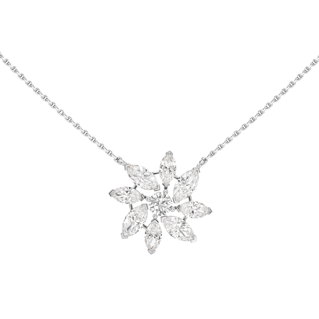Orchid 2.75Ct Floral Round Cut Fancy Pendant
