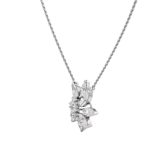 Orchid 2.75Ct Floral Round Cut Fancy Pendant