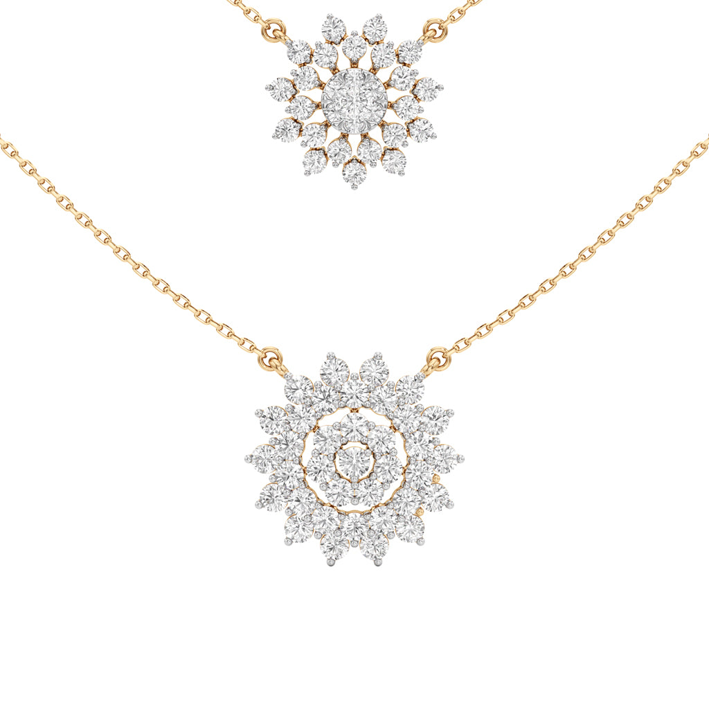Harlow 3Ct Sunflower Round Cut Fancy Pendant