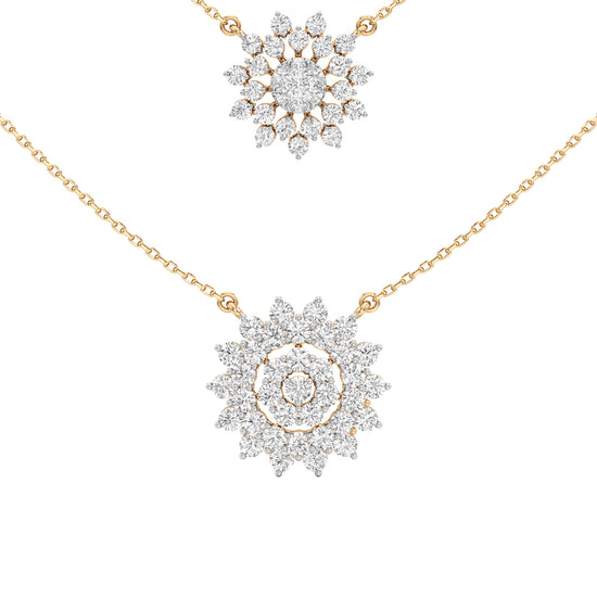 Harlow 3Ct Sunflower Round Cut Fancy Pendant