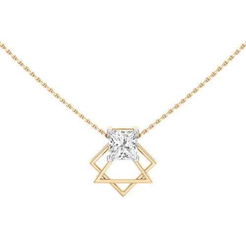 Celestina 2Ct Celtric Star Princess Cut Fancy Pendant