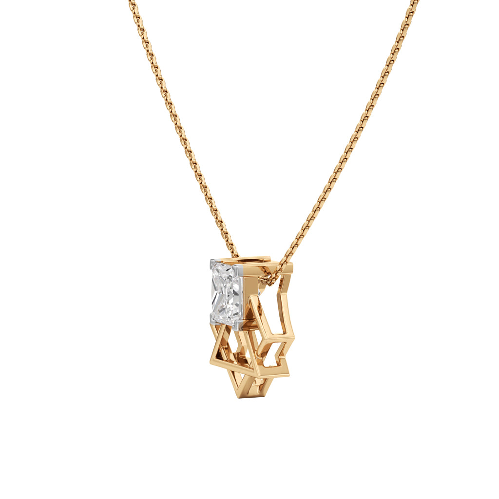 Celestina 2Ct Celtric Star Princess Cut Fancy Pendant