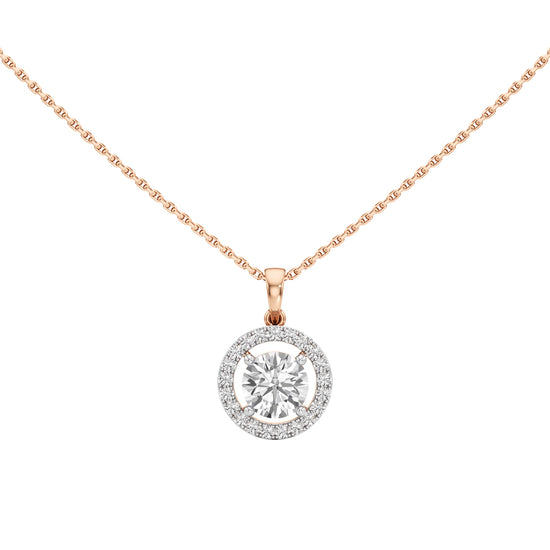 Wistara 1.75Ct Four Prong Round Cut Halo Pendant