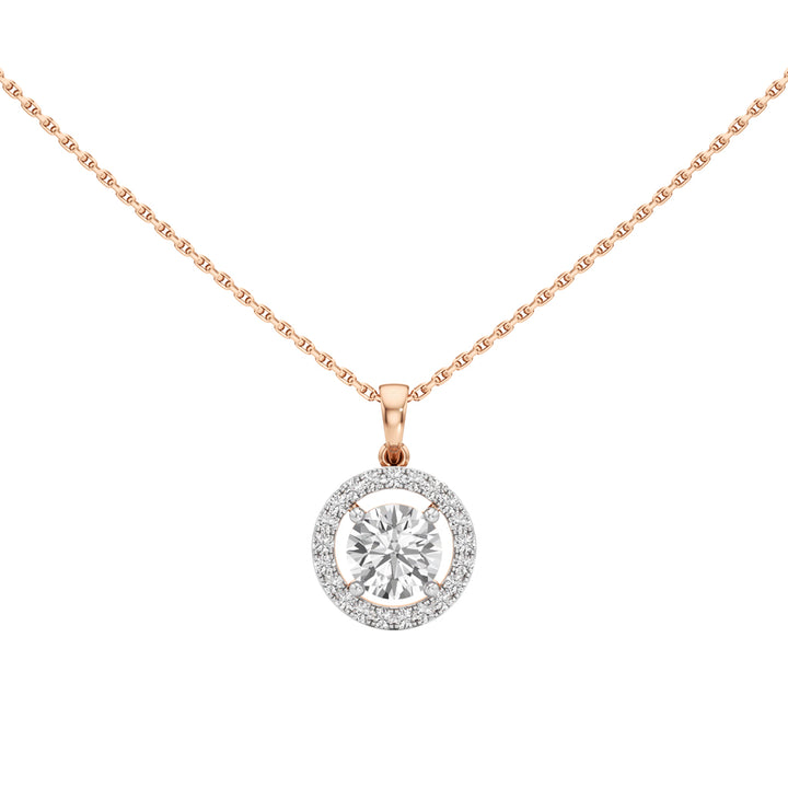 Wistara 1.75Ct Four Prong Round Cut Halo Pendant