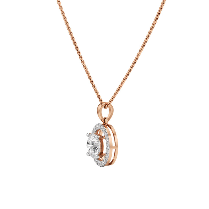 Wistara 1.75Ct Four Prong Round Cut Halo Pendant