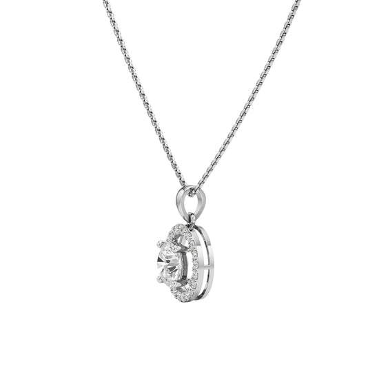Wistara 1.75Ct Four Prong Round Cut Halo Pendant