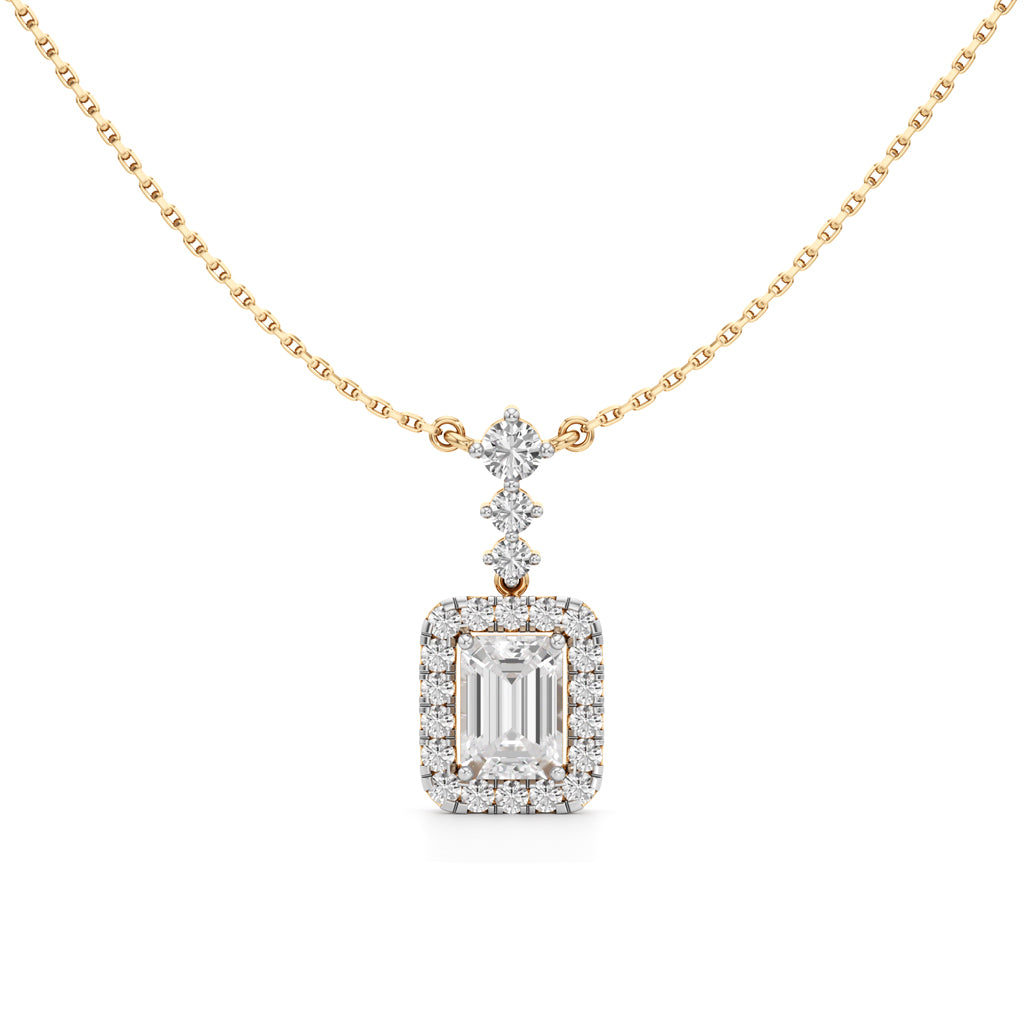 Regalia Radiance Emerald-Cut Diamond Pendant