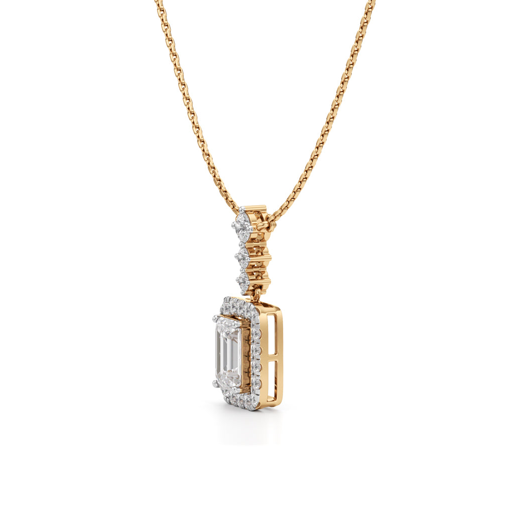 Regalia Radiance Emerald-Cut Diamond Pendant
