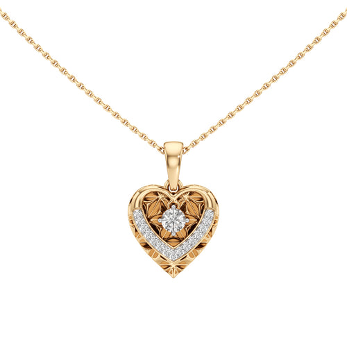 Edenia Heart Round Cut Delicate Pendant