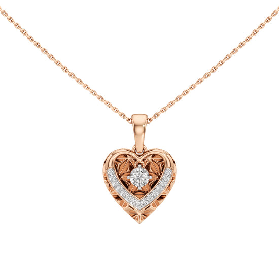 Edenia Heart Round Cut Delicate Pendant