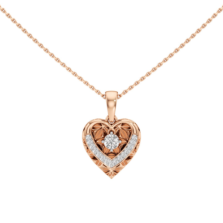 Edenia Heart Round Cut Delicate Pendant