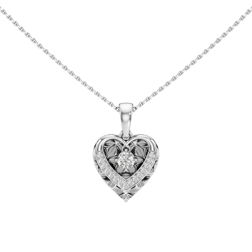 Edenia Heart Round Cut Delicate Pendant