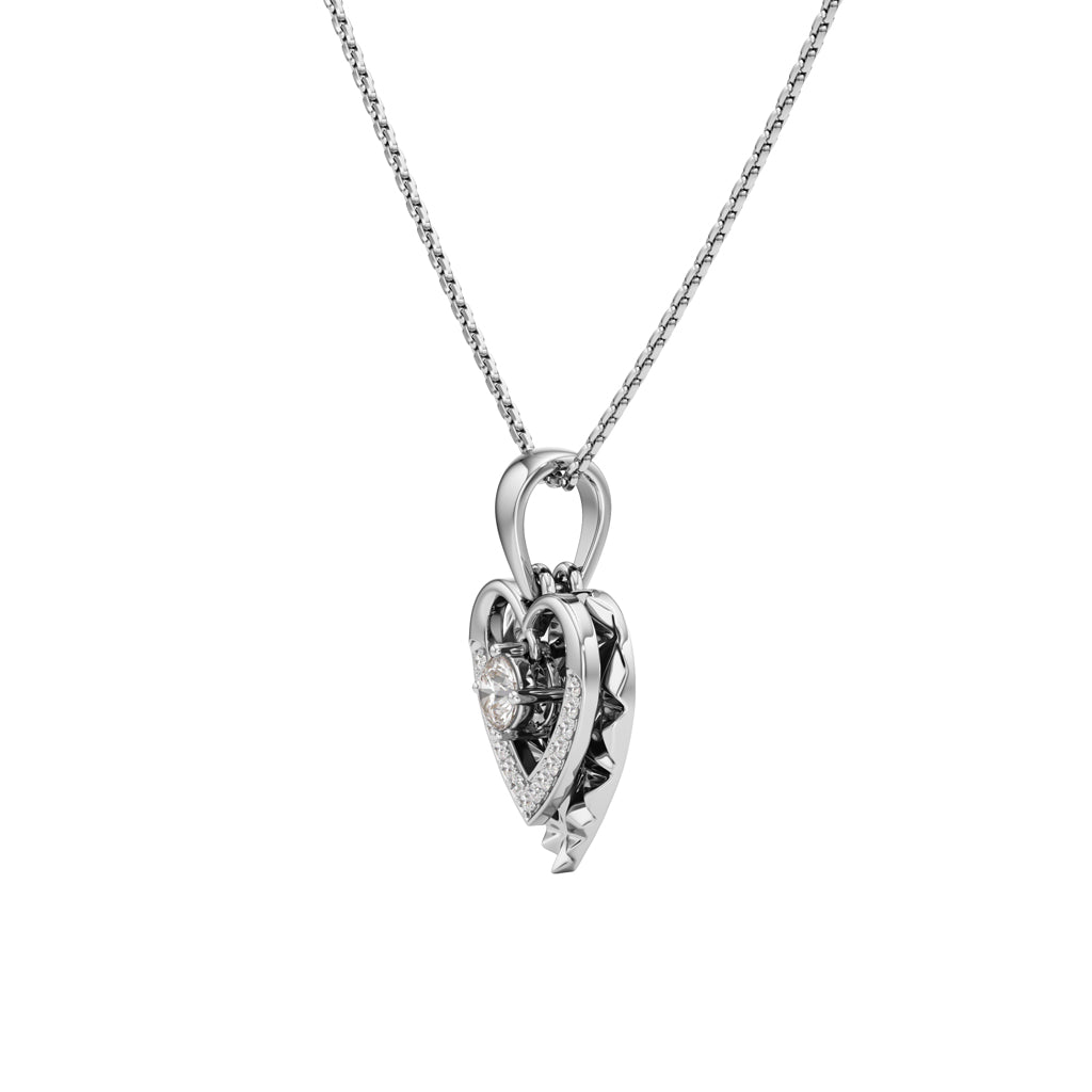 Edenia Heart Round Cut Delicate Pendant