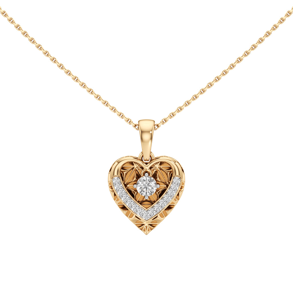 Edenia Heart Round Cut Delicate Pendant