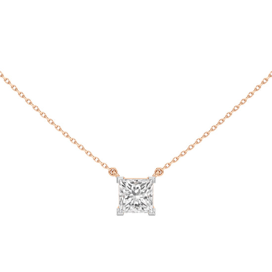 2.50Ct Princess Shape Solitaire Pendants