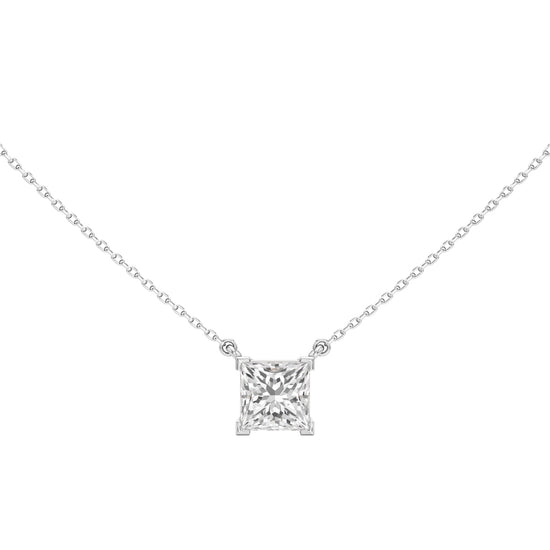2.50Ct Princess Shape Solitaire Pendants