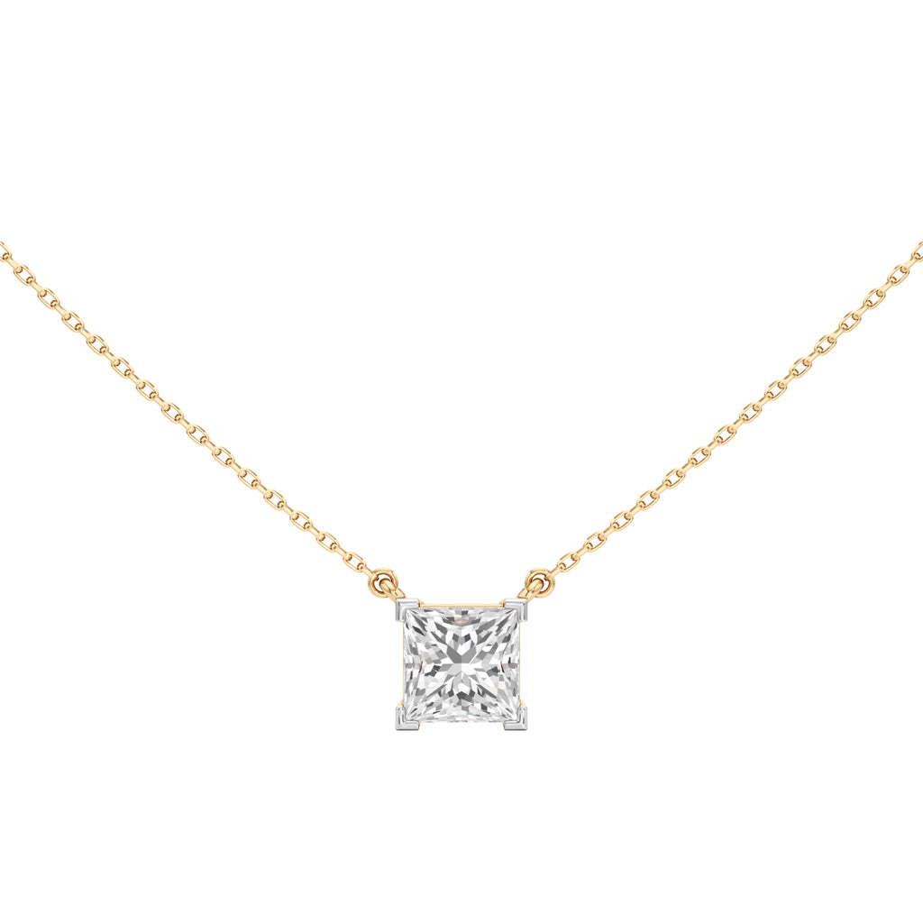 2.50Ct Princess Shape Solitaire Pendants