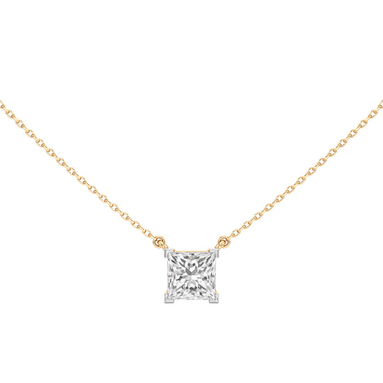 2.50Ct Princess Shape Solitaire Pendants