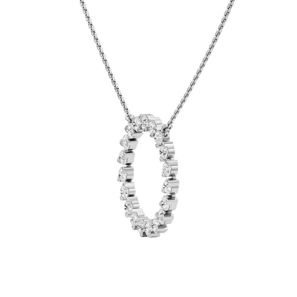 Juniper 2Ct Open Circle Round Cut Fancy Pendant