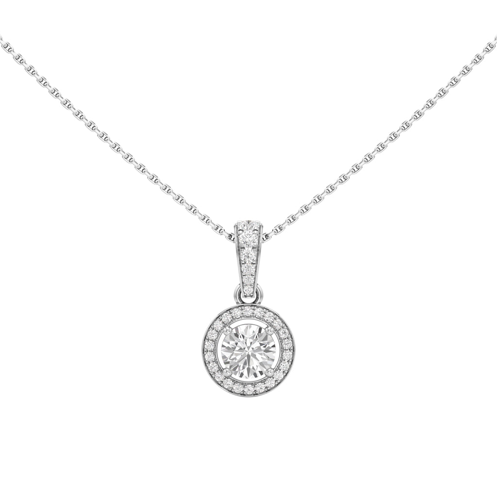 Jovianne 1.25Ct Concentric Round Cut Halo Pendant