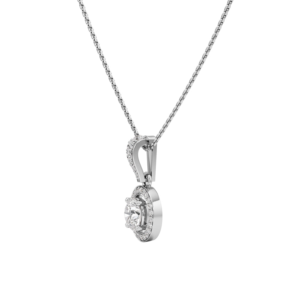 Jovianne 1.25Ct Concentric Round Cut Halo Pendant