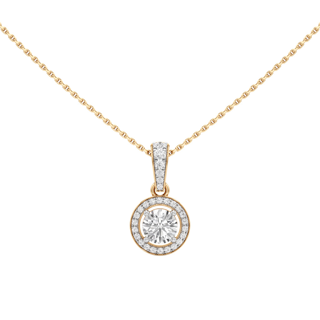 Jovianne 1.25Ct Concentric Round Cut Halo Pendant
