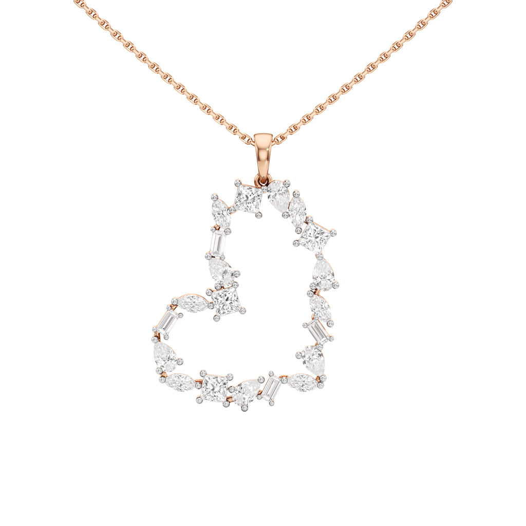 Galatea 2Ct Mix Shape Heart Style Fancy Pendant
