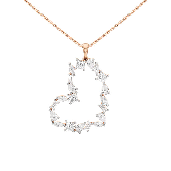Galatea 2Ct Mix Shape Heart Style Fancy Pendant