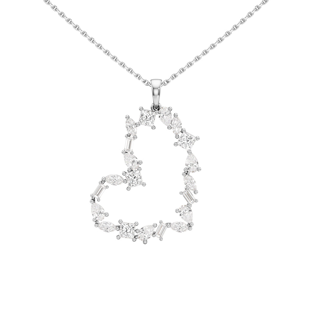 Galatea 2Ct Mix Shape Heart Style Fancy Pendant