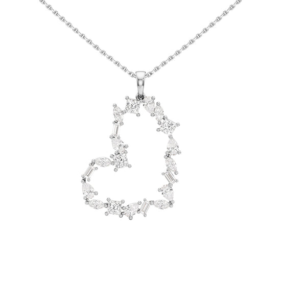Galatea 2Ct Mix Shape Heart Style Fancy Pendant