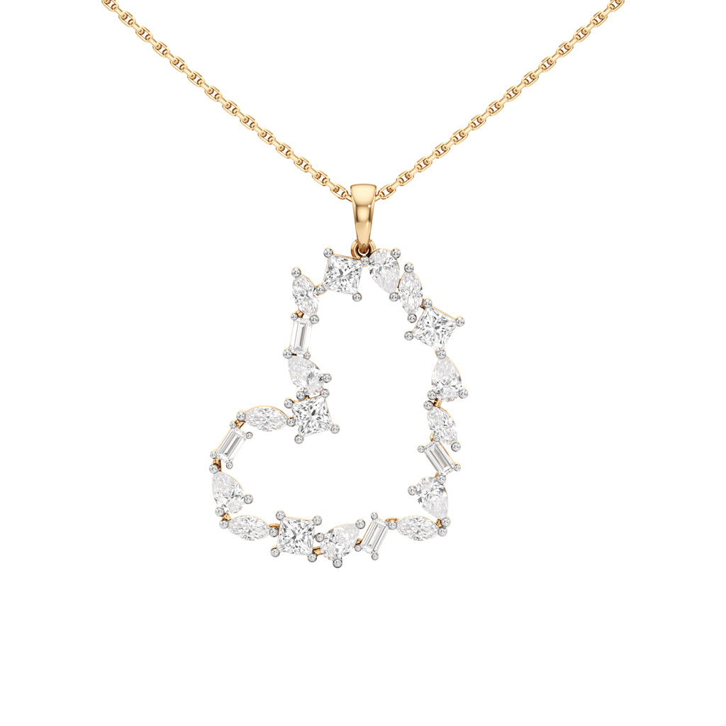 Galatea 2Ct Mix Shape Heart Style Fancy Pendant