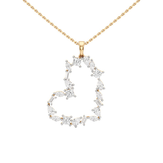 Galatea 2Ct Mix Shape Heart Style Fancy Pendant