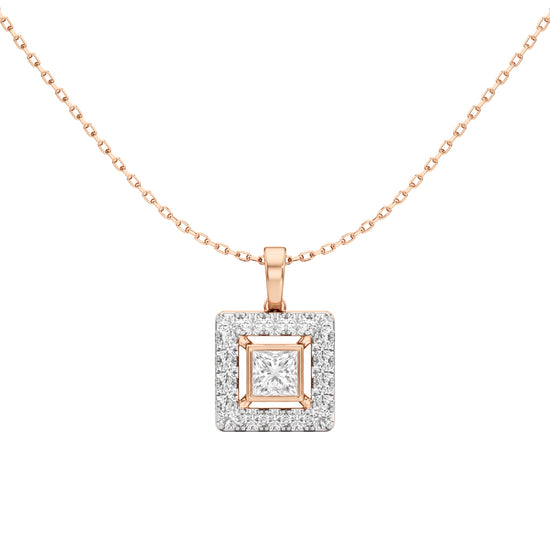Alyndra 1.50Ct Princess Cut Halo Pendant