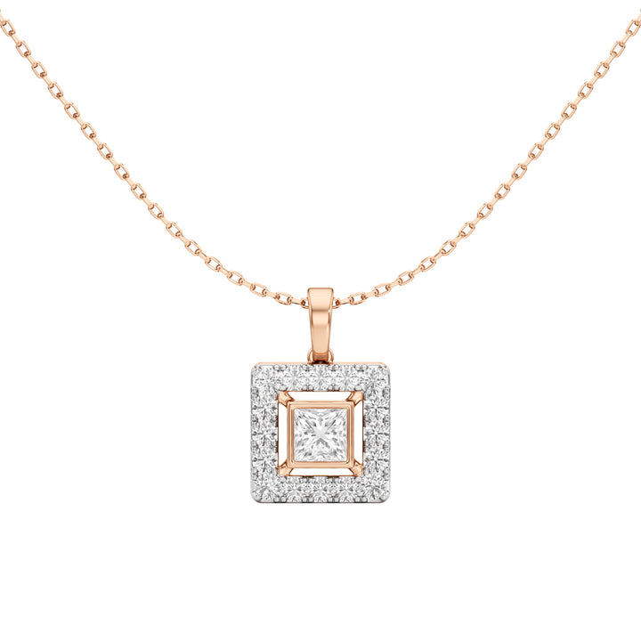 Alyndra 1.50Ct Princess Cut Halo Pendant