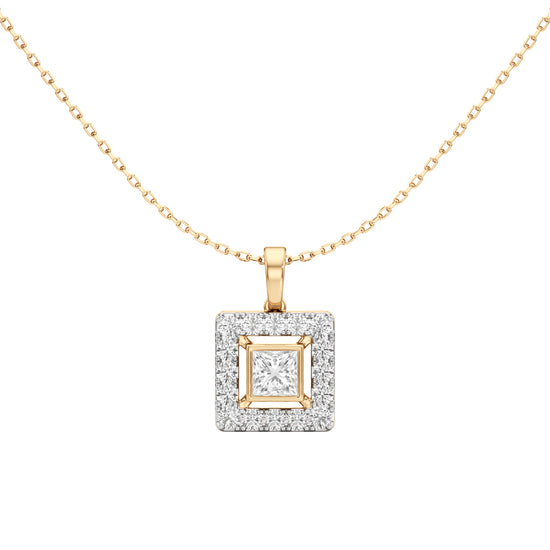 Alyndra 1.50Ct Princess Cut Halo Pendant