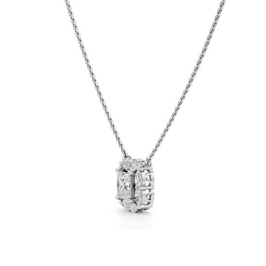 Questa 2Ct Princess Cut Halo Pendant