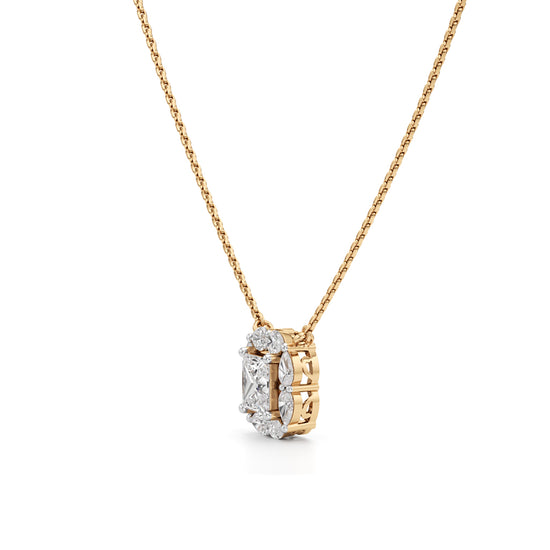 Questa 2Ct Princess Cut Halo Pendant